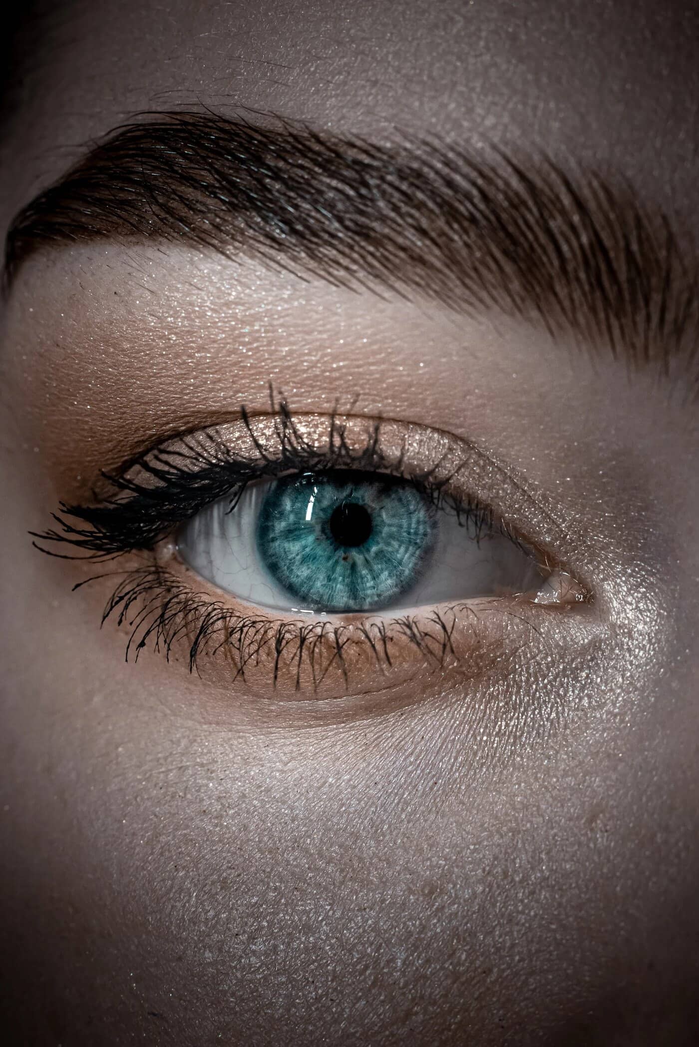 Close-up of a client's brow and lash line after an esthetics appointment at Sugar Palm Spa